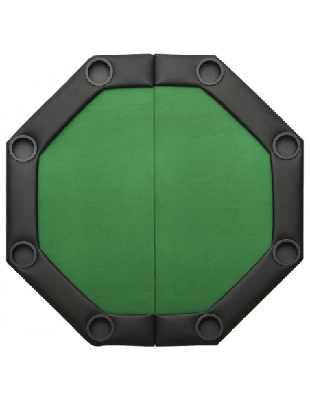 Tavolo da Poker Pieghevole 8 Giocatori Verde 108x108x75 cm