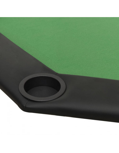 Tavolo da Poker Pieghevole 8 Giocatori Verde 108x108x75 cm