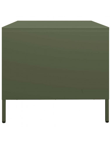 Tavolino Verde Oliva 68,5x50x43,5 cm Acciaio Laminato a Freddo