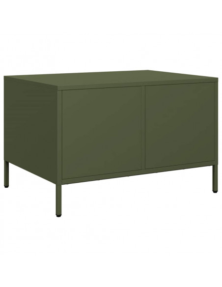 Tavolino Verde Oliva 68,5x50x43,5 cm Acciaio Laminato a Freddo