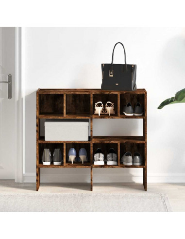 Scarpiere 2 pz Impilabili Rovere Fumo 89,5x30x40 cm