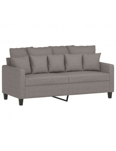 Set di Divani 3 pz con Cuscini Tortora in Tessuto