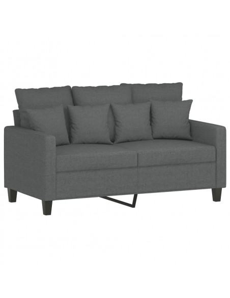 Set di Divani 3 pz con Cuscini Grigio Scuro in Tessuto