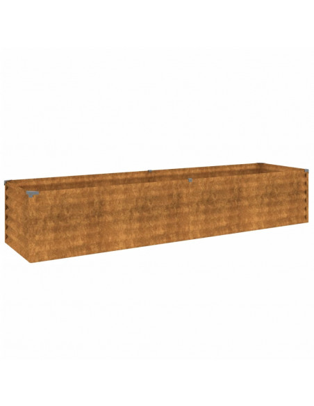 Fioriera Rialzata da Giardino 194x50x36 cm in Acciaio Corten