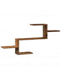 Scaffale a Parete Legno Vecchio 104x15x49 cm in Truciolato 2