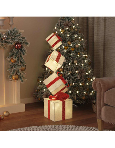 Confezione Regalo Decorazione Natalizia 80 LED Bianco Caldo