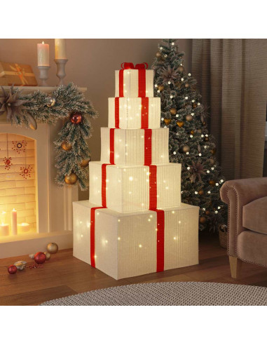 Confezione Regalo Decorazioni Natalizie 250 LED Bianco Caldo