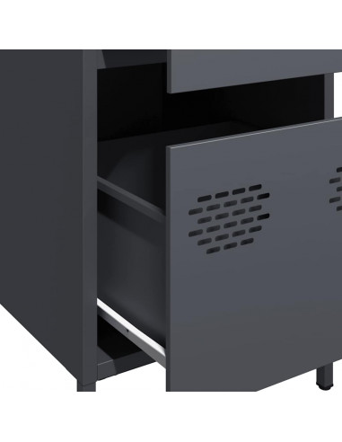 Credenza Antracite 35x39x73,5 cm in Acciaio Laminato a Freddo