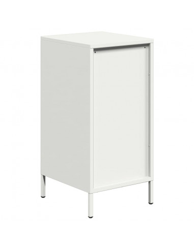 Credenza Bianca 35x39x73,5 cm in Acciaio Laminato a Freddo