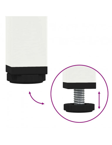 Credenza Bianca 35x39x73,5 cm in Acciaio Laminato a Freddo