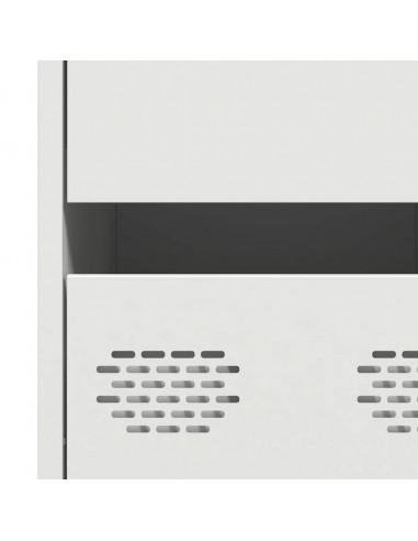 Credenza Bianca 35x39x73,5 cm in Acciaio Laminato a Freddo