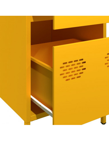 Credenza Giallo Senape 35x39x73,5 cm Acciaio Laminato a Freddo
