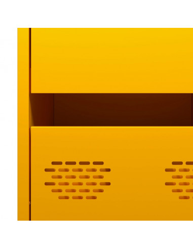 Credenza Giallo Senape 35x39x73,5 cm Acciaio Laminato a Freddo