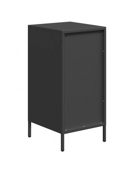 Credenza Nera 35x39x73,5 cm in Acciaio Laminato a Freddo