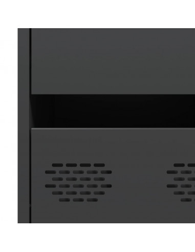 Credenza Nera 35x39x73,5 cm in Acciaio Laminato a Freddo