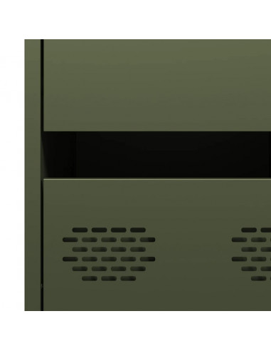 Credenza Verde Oliva 35x39x73,5 cm in Acciaio Laminato a Freddo