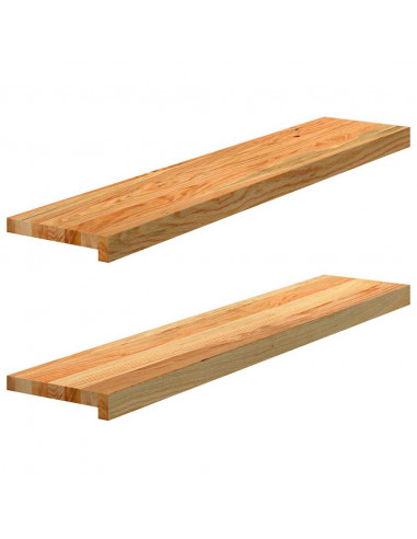 Davanzali 2 pz Marrone Chiaro 100x20x2cm Legno Massello Rovere