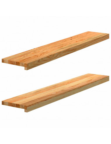 Davanzali 2 pz Marrone Chiaro 110x20x2cm Legno Massello Rovere