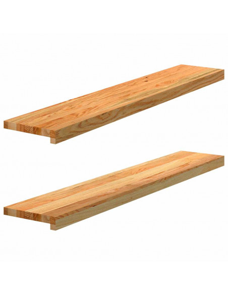 Davanzali 2 pz Marrone Chiaro 110x20x2cm Legno Massello Rovere