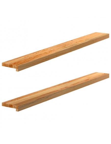 Davanzali 2 pz Marrone Chiaro 140x15x2 cm Legno Massello Rovere