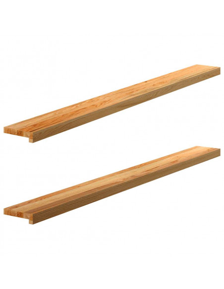 Davanzali 2 pz Marrone Chiaro 160x15x2cm Legno Massello Rovere