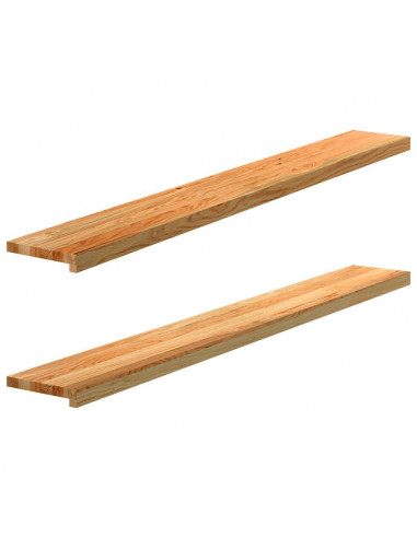 Davanzali 2 pz Marrone Chiaro 160x20x2cm Legno Massello Rovere