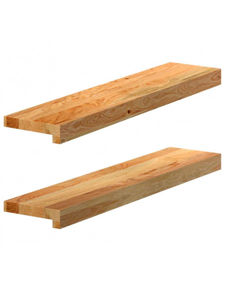 Davanzali 2 pz Marrone Chiaro 70x15x2 cm Legno Massello Rovere