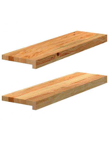 Davanzali 2 pz Marrone Chiaro 70x20x2 cm Legno Massello Rovere