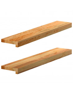 Davanzali 2 pz Marrone Chiaro 80x15x2 cm Legno Massello Rovere 2