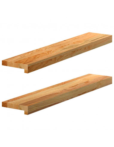 Davanzali 2 pz Marrone Chiaro 80x15x2 cm Legno Massello Rovere