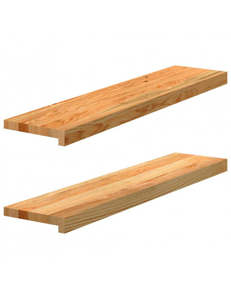 Davanzali 2 pz Marrone Chiaro 90x20x2 cm Legno Massello Rovere