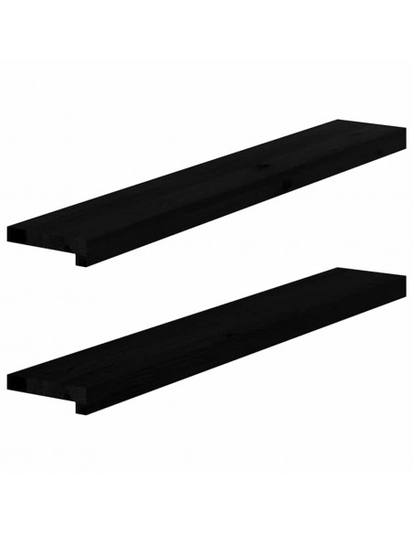 Davanzali 2 pz Marrone Scuro 100x15x2 cm Legno Massello Rovere