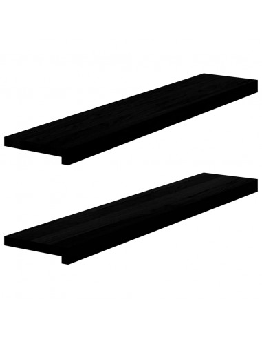 Davanzali 2 pz Marrone Scuro 100x20x2 cm Legno Massello Rovere