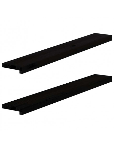 Davanzali 2 pz Marrone Scuro 110x15x2 cm Legno Massello Rovere