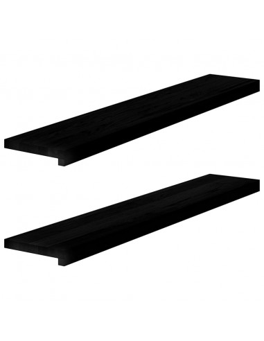 Davanzali 2 pz Marrone Scuro 110x20x2 cm Legno Massello Rovere