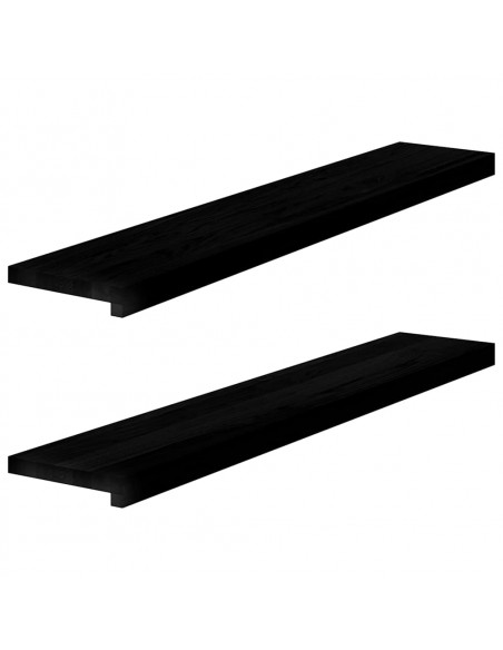 Davanzali 2 pz Marrone Scuro 110x20x2 cm Legno Massello Rovere