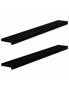 Davanzali 2 pz Marrone Scuro 120x15x2 cm Legno Massello Rovere 2