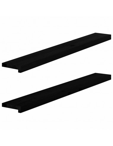 Davanzali 2 pz Marrone Scuro 120x15x2 cm Legno Massello Rovere