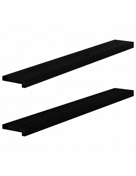 Davanzali 2 pz Marrone Scuro 120x15x2 cm Legno Massello Rovere