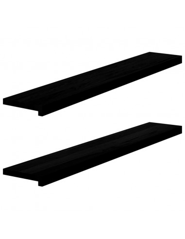 Davanzali 2 pz Marrone Scuro 120x20x2 cm Legno Massello Rovere