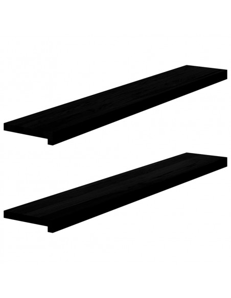 Davanzali 2 pz Marrone Scuro 120x20x2 cm Legno Massello Rovere