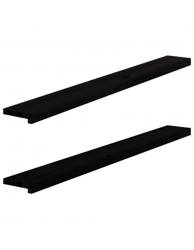 Davanzali 2 pz Marrone Scuro 140x15x2 cm Legno Massello Rovere