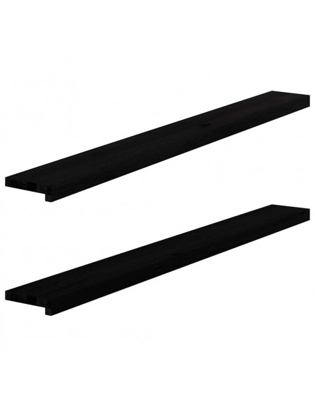 Davanzali 2 pz Marrone Scuro 140x15x2 cm Legno Massello Rovere