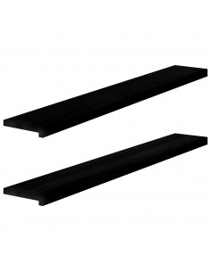 Davanzali 2 pz Marrone Scuro 140x20x2 cm Legno Massello Rovere 2