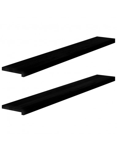 Davanzali 2 pz Marrone Scuro 140x20x2 cm Legno Massello Rovere