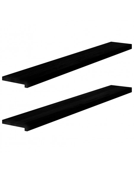 Davanzali 2 pz Marrone Scuro 140x20x2 cm Legno Massello Rovere