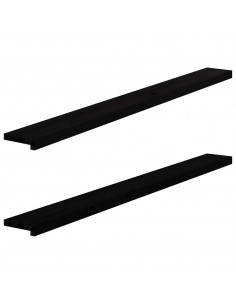 Davanzali 2 pz Marrone Scuro 160x15x2 cm Legno Massello Rovere 2