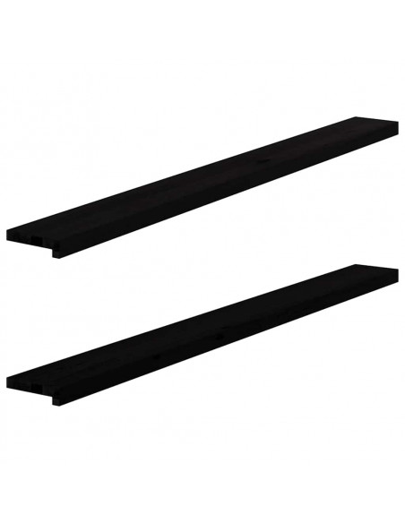 Davanzali 2 pz Marrone Scuro 160x15x2 cm Legno Massello Rovere