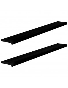 Davanzali 2 pz Marrone Scuro 160x20x2 cm Legno Massello Rovere 2