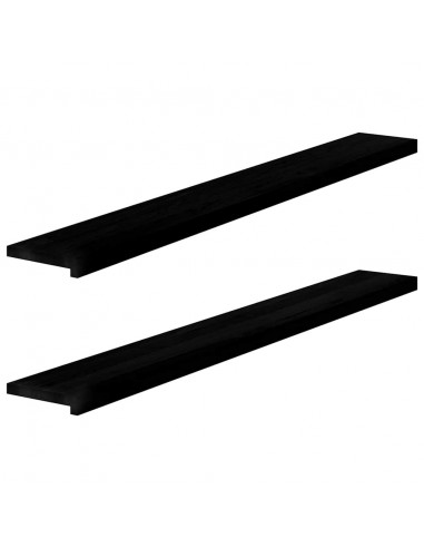 Davanzali 2 pz Marrone Scuro 160x20x2 cm Legno Massello Rovere